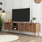 Casa si Gradina - Mobilier - Comode si corpuri - Comode - Comoda tv, Hanah Home, pal melaminat, nuc, 180x53x35 cm - Infinity.ro
