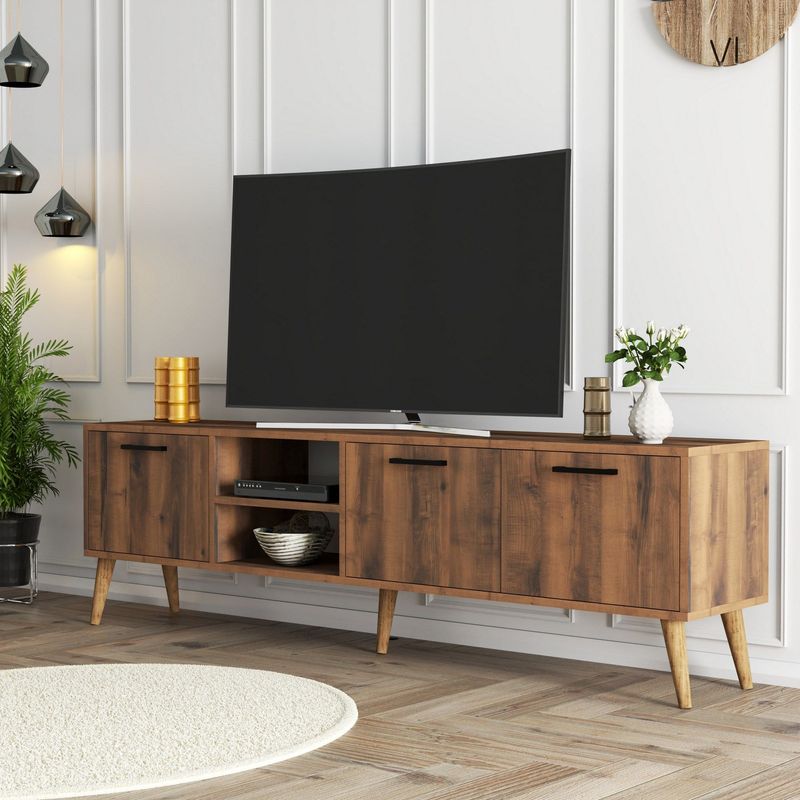 Casa si Gradina - Mobilier - Comode si corpuri - Comode - Comoda tv, Hanah Home, pal melaminat, nuc, 180x53x35 cm - Infinity.ro