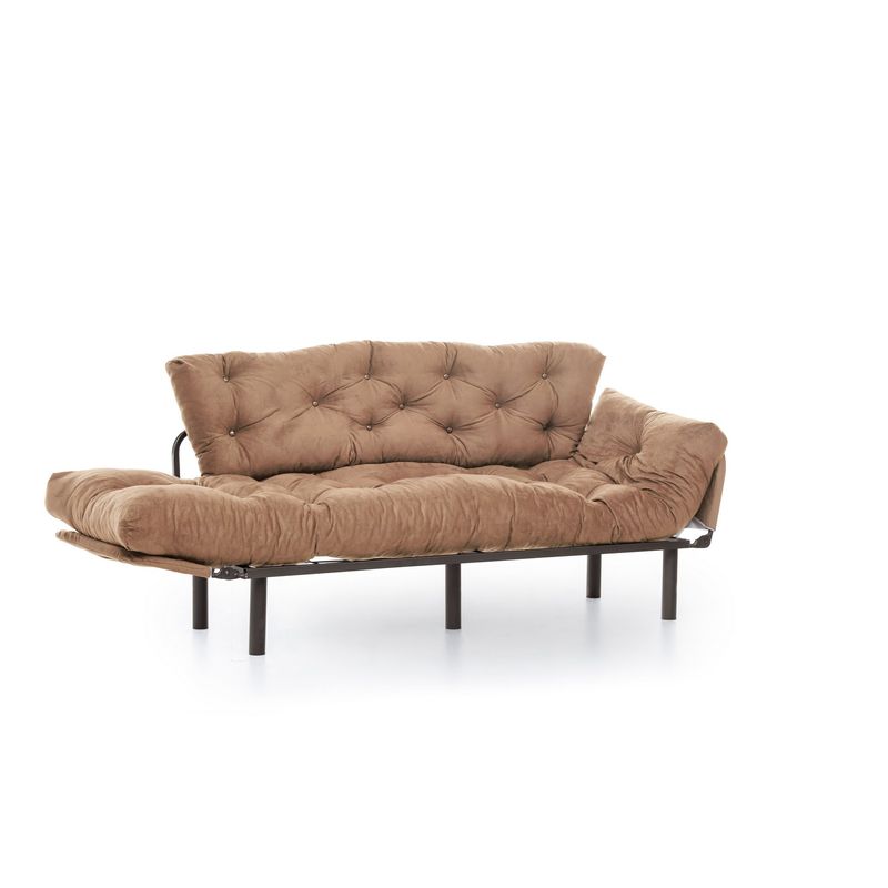 Casa si Gradina - Mobilier - Canapele si coltare - Canapele - Canapea extensibila, Atelier Del Sofa, metal si poliester, maro deschis, 185x85x70 cm - Infinity.ro