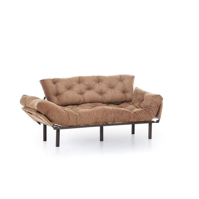 Casa si Gradina - Mobilier - Canapele si coltare - Canapele - Canapea extensibila, Atelier Del Sofa, metal si poliester, maro deschis, 185x85x70 cm - Infinity.ro
