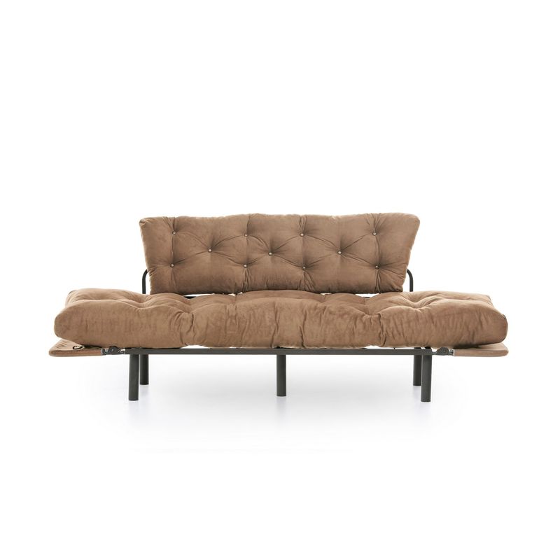Casa si Gradina - Mobilier - Canapele si coltare - Canapele - Canapea extensibila, Atelier Del Sofa, metal si poliester, maro deschis, 185x85x70 cm - Infinity.ro