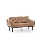 Casa si Gradina - Mobilier - Canapele si coltare - Canapele - Canapea extensibila, Atelier Del Sofa, metal si poliester, maro deschis, 185x85x70 cm - Infinity.ro