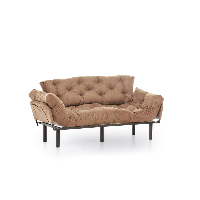 Casa si Gradina - Mobilier - Canapele si coltare - Canapele - Canapea extensibila, Atelier Del Sofa, metal si poliester, maro deschis, 185x85x70 cm - Infinity.ro