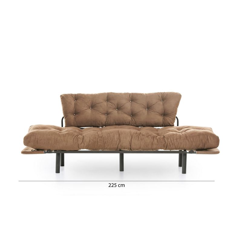 Casa si Gradina - Mobilier - Canapele si coltare - Canapele - Canapea extensibila, Atelier Del Sofa, metal si poliester, maro deschis, 185x85x70 cm - Infinity.ro
