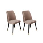 Casa si Gradina - Mobilier - Scaune si fotolii - Scaune - Set scaune, Hanah Home, catifea, bej negru auriu, 50x49x90 cm - Infinity.ro