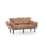 Casa si Gradina - Mobilier - Canapele si coltare - Canapele - Canapea extensibila, Atelier Del Sofa, metal si poliester, maro deschis, 185x85x70 cm - Infinity.ro