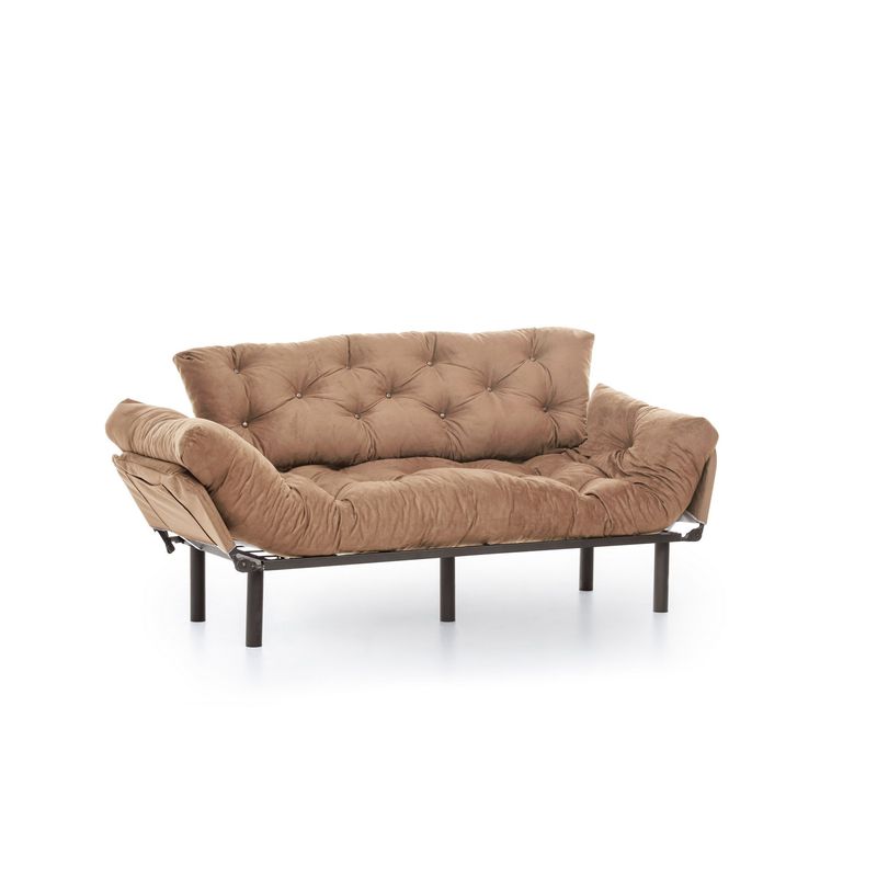 Casa si Gradina - Mobilier - Canapele si coltare - Canapele - Canapea extensibila, Atelier Del Sofa, metal si poliester, maro deschis, 185x85x70 cm - Infinity.ro