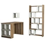 Casa si Gradina - Mobilier - Mese si birouri - Birouri - Birou cu rafturi, Hanah Home, pal melaminat, nuc si crem, 120x65x75 cm - Infinity.ro