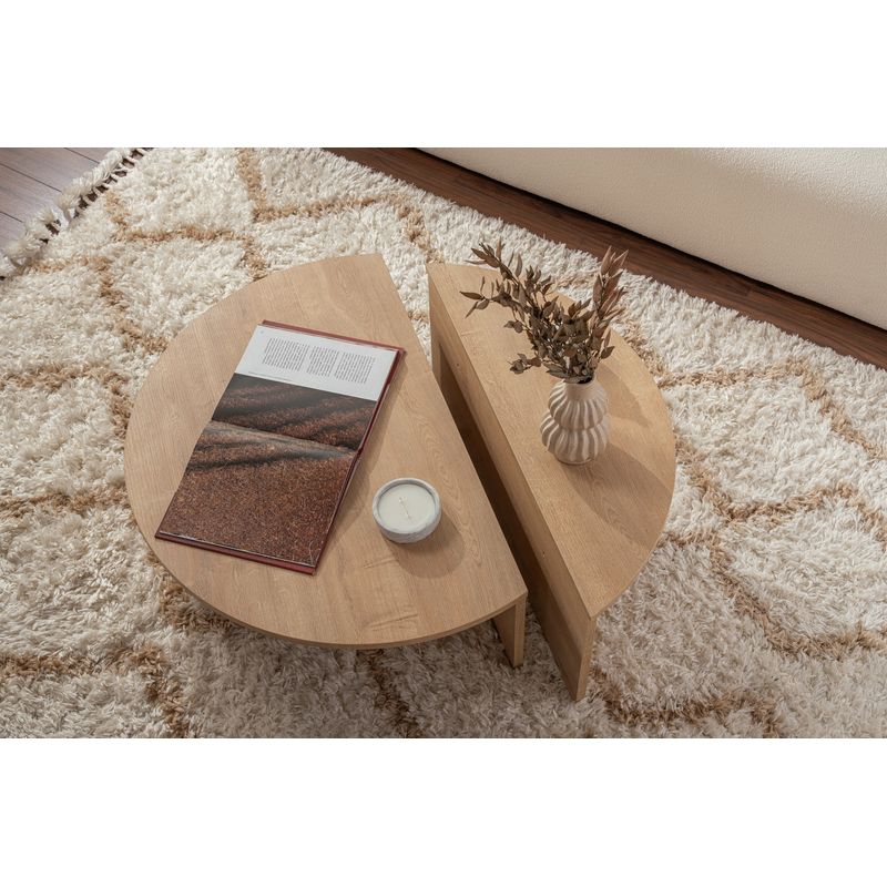 Casa si Gradina - Mobilier - Mese si birouri - Masute de cafea - Masuta de cafea, Hanah Home, pal melaminat, stejar miere, 90x30x60 cm - Infinity.ro