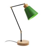 Casa si Gradina - Corpuri si surse de iluminat - Veioze si lampi - Veioze - Veioza, Opviq, metal, baza din lemn, verde, 14x52 cm - Infinity.ro