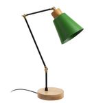 Casa si Gradina - Corpuri si surse de iluminat - Veioze si lampi - Veioze - Veioza, Opviq, metal, baza din lemn, verde, 14x52 cm - Infinity.ro
