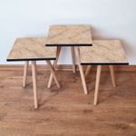 Casa si Gradina - Mobilier - Mese si birouri - Masute de cafea - Set masute de cafea, Hanah Home, mdf, bej, 3 piese, 35x35x52 cm, 481LNA3101 - Infinity.ro