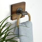 Casa si Gradina - Mobilier - Organizare si depozitare - Cuiere - Carlig de teava, Hanah Home, lemn de molid si metal, nuc si negru, 20x20x10 cm - Infinity.ro