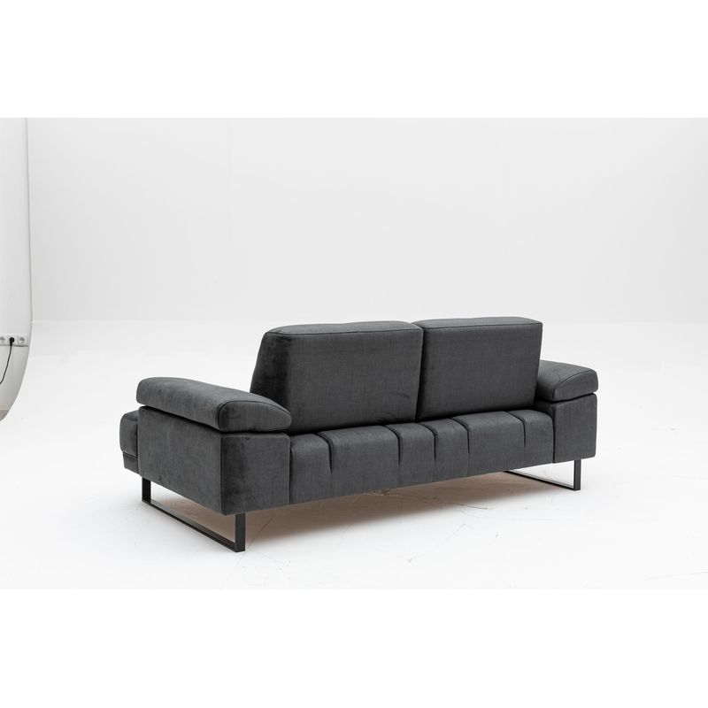Casa si Gradina - Mobilier - Canapele si coltare - Canapele - Canapea extensibila, Hanah Home, lemn fag si PAL, antracit, 199x99x83 cm - Infinity.ro