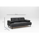 Casa si Gradina - Mobilier - Canapele si coltare - Canapele - Canapea extensibila, Hanah Home, lemn fag si PAL, antracit, 199x99x83 cm - Infinity.ro