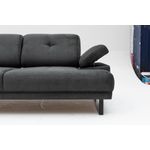 Casa si Gradina - Mobilier - Canapele si coltare - Canapele - Canapea extensibila, Hanah Home, lemn fag si PAL, antracit, 199x99x83 cm - Infinity.ro