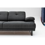 Casa si Gradina - Mobilier - Canapele si coltare - Canapele - Canapea extensibila, Hanah Home, lemn fag si PAL, antracit, 199x99x83 cm - Infinity.ro
