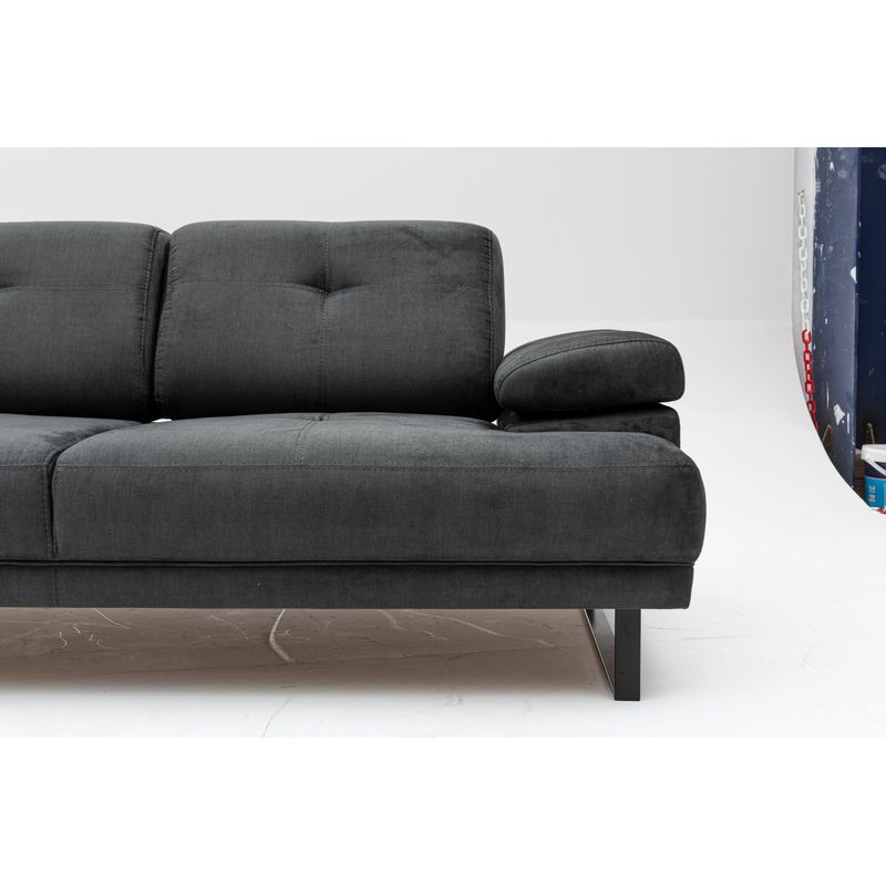 Casa si Gradina - Mobilier - Canapele si coltare - Canapele - Canapea extensibila, Hanah Home, lemn fag si PAL, antracit, 199x99x83 cm - Infinity.ro
