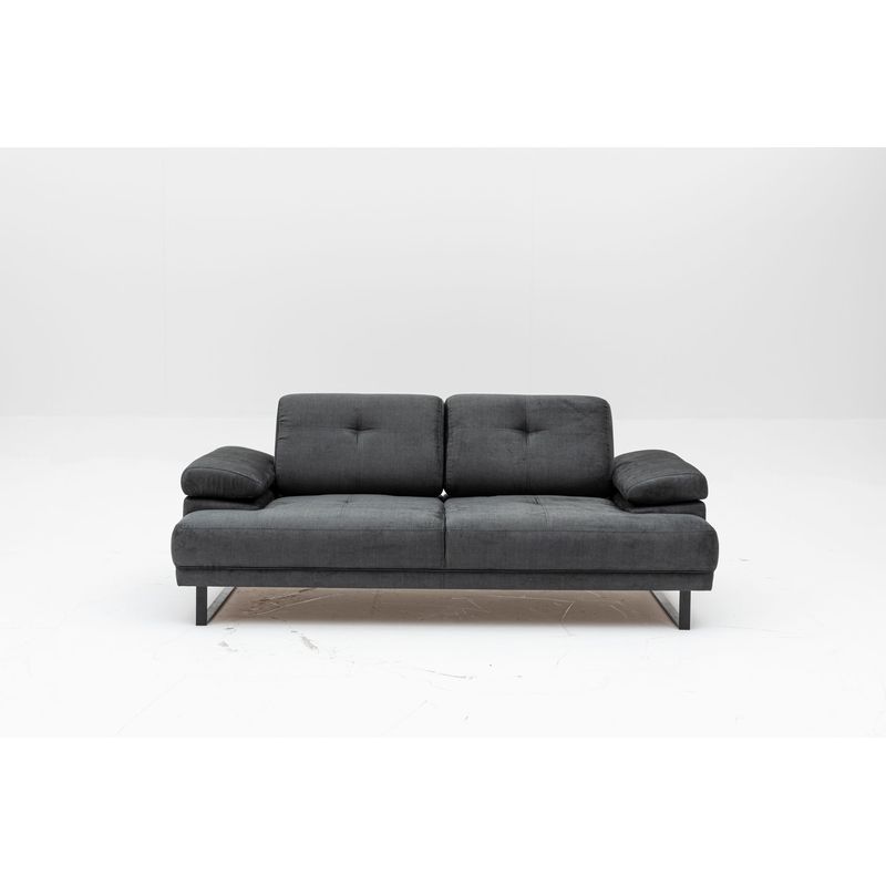 Casa si Gradina - Mobilier - Canapele si coltare - Canapele - Canapea extensibila, Hanah Home, lemn fag si PAL, antracit, 199x99x83 cm - Infinity.ro