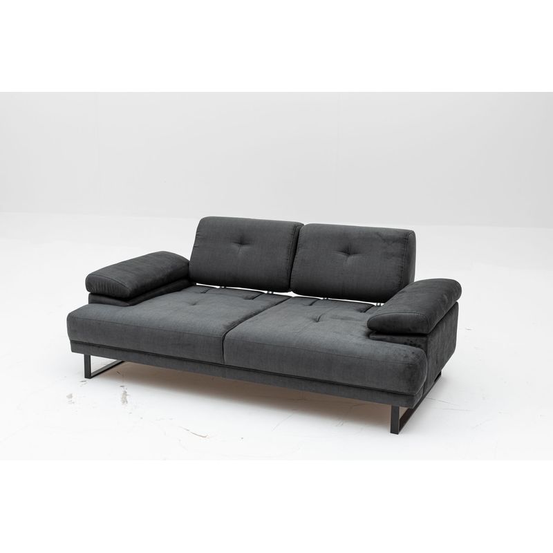 Casa si Gradina - Mobilier - Canapele si coltare - Canapele - Canapea extensibila, Hanah Home, lemn fag si PAL, antracit, 199x99x83 cm - Infinity.ro