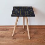 Casa si Gradina - Mobilier - Mese si birouri - Mese living - Masuta laterala, Hanah Home, mdf, albastru marin auriu, 35x35x42 cm - Infinity.ro