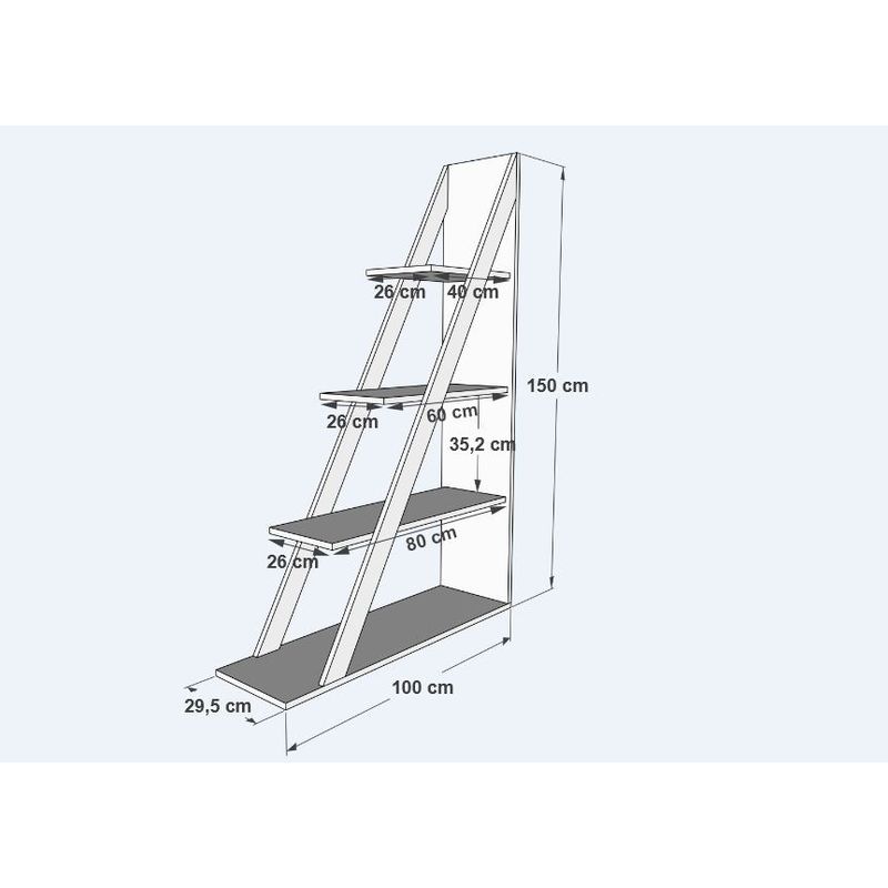 Casa si Gradina - Mobilier - Biblioteci si rafturi - Biblioteci - Biblioteca, Hanah Home, PAL melaminat, antracit, 100x29.5x150 cm - Infinity.ro