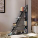 Casa si Gradina - Mobilier - Biblioteci si rafturi - Biblioteci - Biblioteca, Hanah Home, PAL melaminat, antracit, 100x29.5x150 cm - Infinity.ro