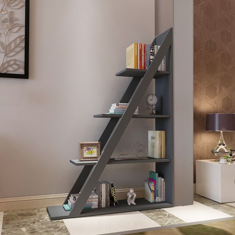 Casa si Gradina - Mobilier - Biblioteci si rafturi - Biblioteci - Biblioteca, Hanah Home, PAL melaminat, antracit, 100x29.5x150 cm - Infinity.ro