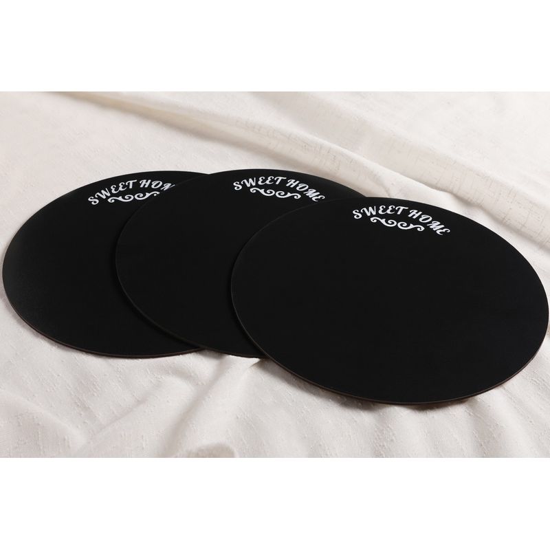 Casa si Gradina - Textile si covoare - Textile bucatarie - Servete si naproane - Set covorase masa, Hermia, mdf si lemn, negru, 27x25x0.3 cm, 6 piese - Infinity.ro