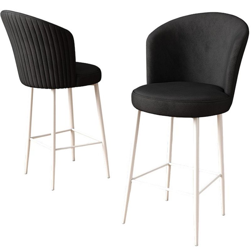 Casa si Gradina - Mobilier - Scaune si fotolii - Tabureti - Set taburete bar, Hanah Home, metal, negru alb, 46x40x102 cm - Infinity.ro