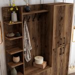Casa si Gradina - Mobilier - Organizare si depozitare - Cuiere - Cuier hol, Hanah Home, pal melaminat, nuc, 150x35x200 cm - Infinity.ro