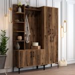 Casa si Gradina - Mobilier - Organizare si depozitare - Cuiere - Cuier hol, Hanah Home, pal melaminat, nuc, 150x35x200 cm - Infinity.ro