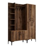 Casa si Gradina - Mobilier - Organizare si depozitare - Cuiere - Cuier hol, Hanah Home, pal melaminat, nuc, 150x35x200 cm - Infinity.ro