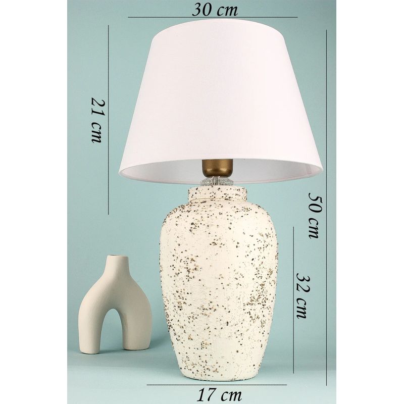 Casa si Gradina - Corpuri si surse de iluminat - Veioze si lampi - Veioze - Veioza, Opviq, ceramica, alb, 30x21x50 cm - Infinity.ro
