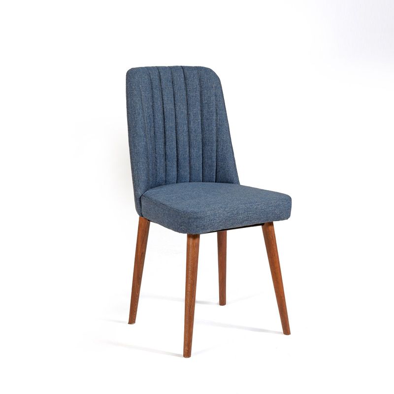 Casa si Gradina - Mobilier - Scaune si fotolii - Scaune - Scaun, Hanah Home, melaminat, in, nuc, albastru inchis, 47x46x89 cm - Infinity.ro