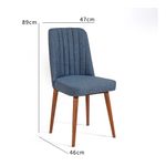 Casa si Gradina - Mobilier - Scaune si fotolii - Scaune - Scaun, Hanah Home, melaminat, in, nuc, albastru inchis, 47x46x89 cm - Infinity.ro