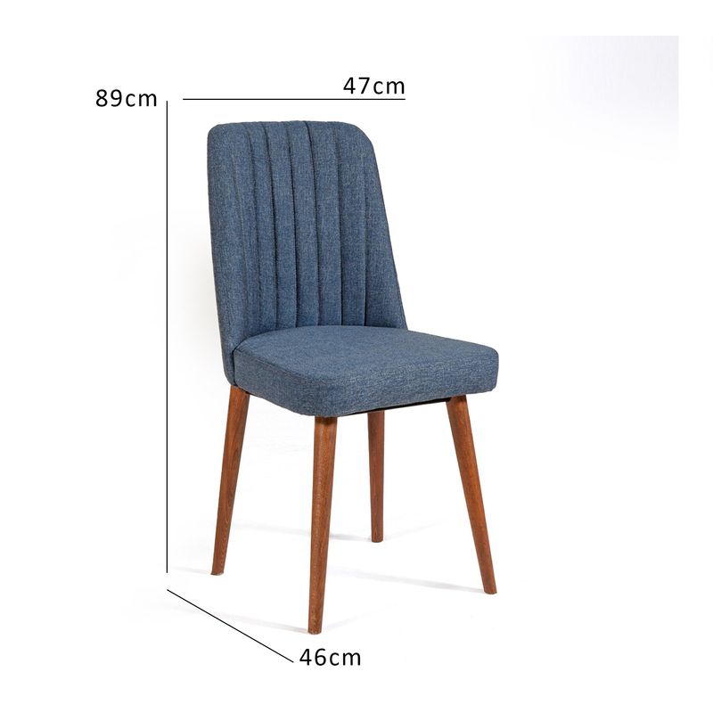 Casa si Gradina - Mobilier - Scaune si fotolii - Scaune - Scaun, Hanah Home, melaminat, in, nuc, albastru inchis, 47x46x89 cm - Infinity.ro