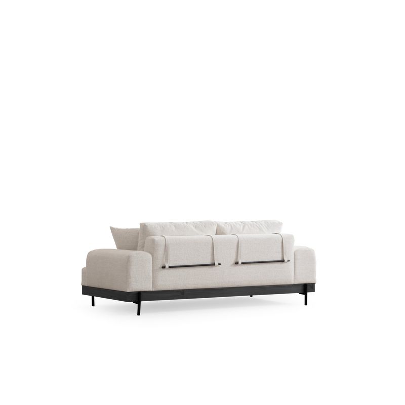 Casa si Gradina - Mobilier - Canapele si coltare - Canapele - Canapea 3 locuri, Hanah Home, lemn fag si pal, alb, 220x98x78 cm, 560ARE2122 - Infinity.ro