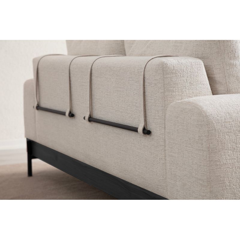 Casa si Gradina - Mobilier - Canapele si coltare - Canapele - Canapea 3 locuri, Hanah Home, lemn fag si pal, alb, 220x98x78 cm, 560ARE2122 - Infinity.ro