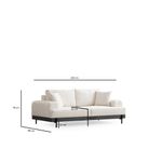 Casa si Gradina - Mobilier - Canapele si coltare - Canapele - Canapea 3 locuri, Hanah Home, lemn fag si pal, alb, 220x98x78 cm, 560ARE2122 - Infinity.ro