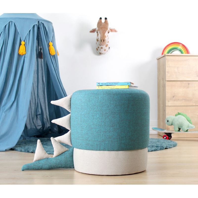 Casa si Gradina - Mobilier - Scaune si fotolii - Tabureti - Taburet, Atelier Del Sofa, bumbac si catifea, albastru, 37x38 cm - Infinity.ro