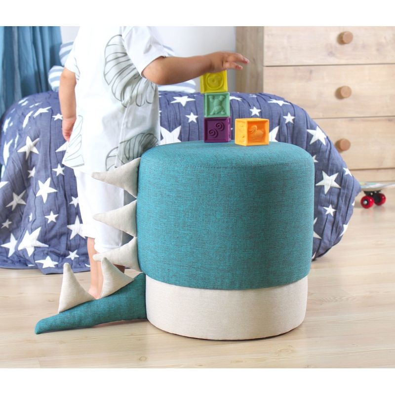 Casa si Gradina - Mobilier - Scaune si fotolii - Tabureti - Taburet, Atelier Del Sofa, bumbac si catifea, albastru, 37x38 cm - Infinity.ro