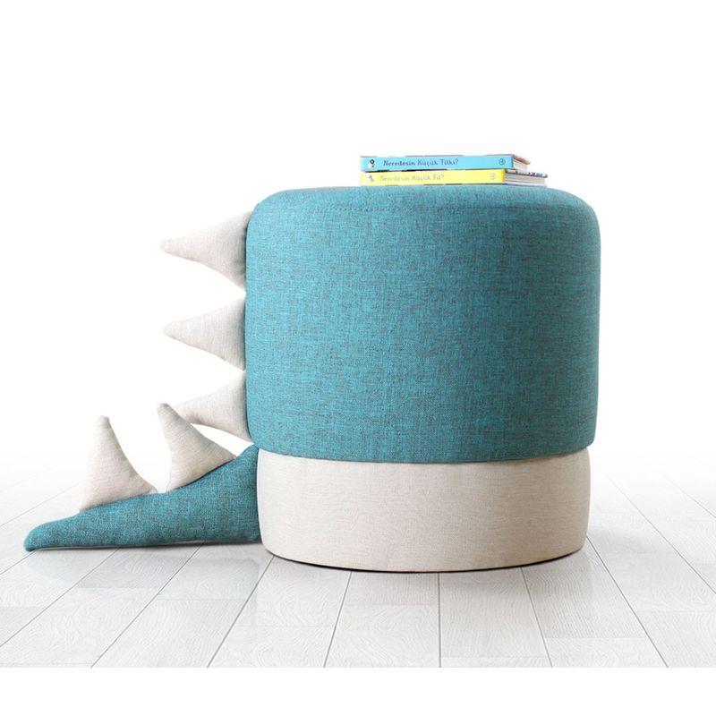 Casa si Gradina - Mobilier - Scaune si fotolii - Tabureti - Taburet, Atelier Del Sofa, bumbac si catifea, albastru, 37x38 cm - Infinity.ro