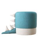 Casa si Gradina - Mobilier - Scaune si fotolii - Tabureti - Taburet, Atelier Del Sofa, bumbac si catifea, albastru, 37x38 cm - Infinity.ro