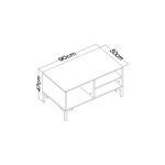 Casa si Gradina - Mobilier - Mese si birouri - Masute de cafea - Masuta de cafea, Hanah Home, pal melaminat, pin atlantic si negru, 90x50x47 cm - Infinity.ro