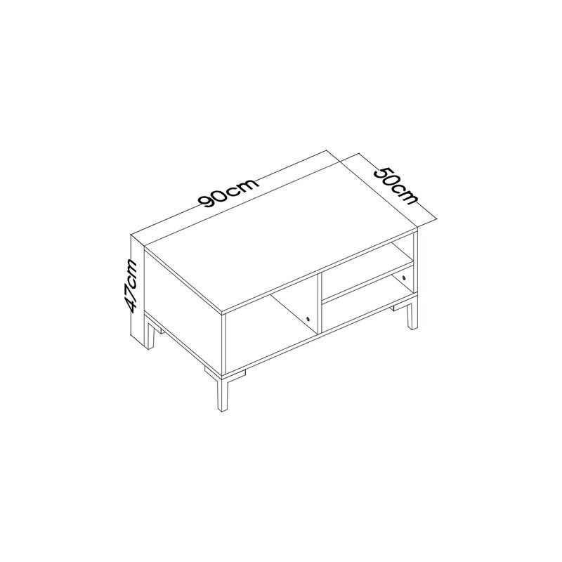 Casa si Gradina - Mobilier - Mese si birouri - Masute de cafea - Masuta de cafea, Hanah Home, pal melaminat, pin atlantic si negru, 90x50x47 cm - Infinity.ro