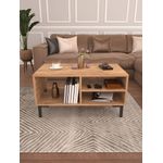 Casa si Gradina - Mobilier - Mese si birouri - Masute de cafea - Masuta de cafea, Hanah Home, pal melaminat, pin atlantic si negru, 90x50x47 cm - Infinity.ro