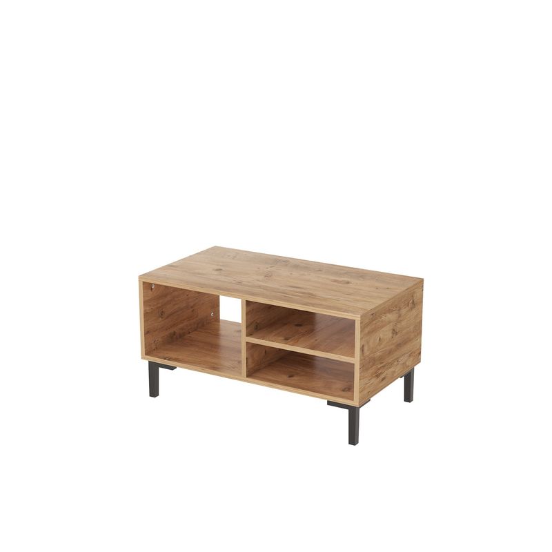 Casa si Gradina - Mobilier - Mese si birouri - Masute de cafea - Masuta de cafea, Hanah Home, pal melaminat, pin atlantic si negru, 90x50x47 cm - Infinity.ro