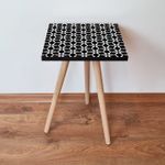 Casa si Gradina - Mobilier - Mese si birouri - Mese living - Masuta laterala, Hanah Home, mdf, negru alb, 35x35x42 cm, 481LNA2114 - Infinity.ro