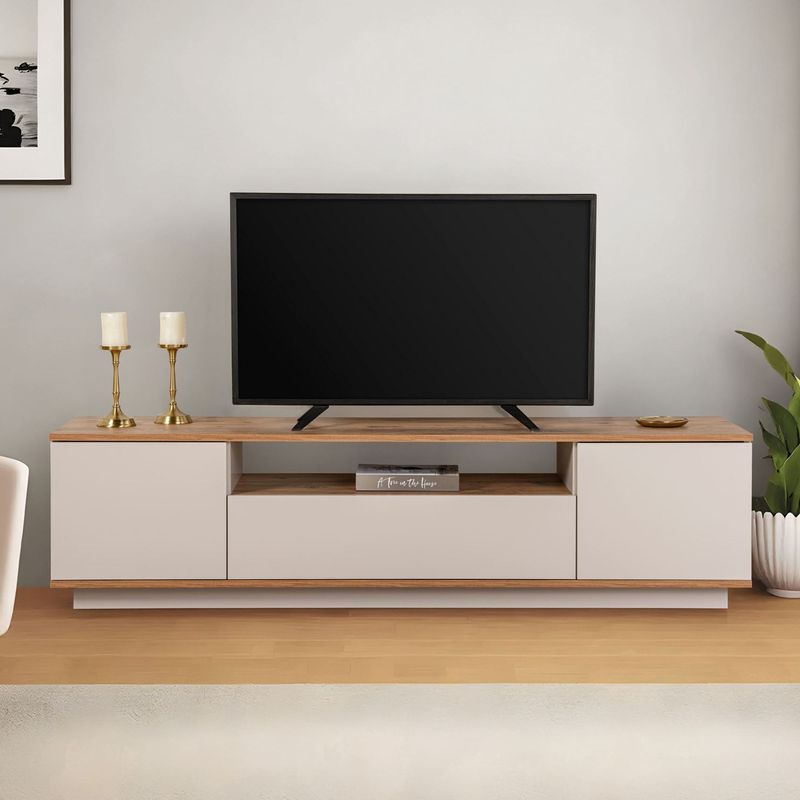 Casa si Gradina - Mobilier - Comode si corpuri - Comode - Comoda tv, Hanah Home, pal melaminat, casmir si pin atlantic, 180x44.6x44.5 cm - Infinity.ro